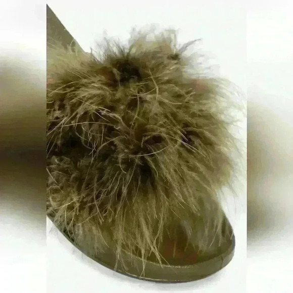 NEW NIB Boohoo Women's Annabelle Khaki (Brown) Feather Slider Sz 10 $36 - Picture 4 of 4